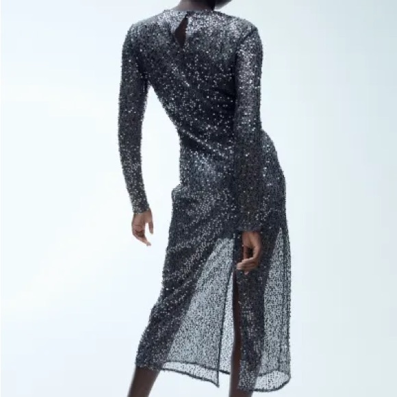 Sequined Net Dress - Picture 1 of 8
